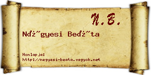 Négyesi Beáta névjegykártya