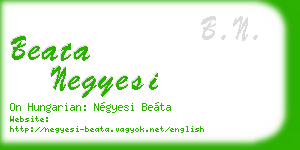 beata negyesi business card