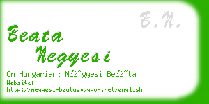 beata negyesi business card